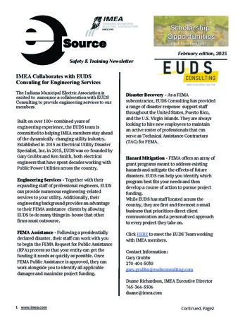 February eSource: IMEA Collaborates with EUDS Consulting for Engineering Services