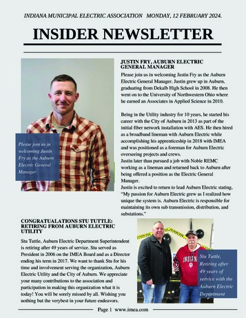 February Insider People and Places: Justin Fry Auburn Electric General Manager 