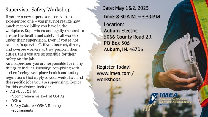 Supervisor Safety Workshop Supervisor Safety Workshop